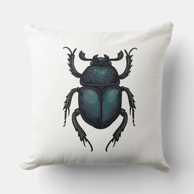 Dung beetle throw pillow (Front)