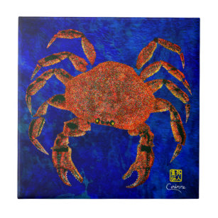Dungeness Crab R - Small Ceramic Tile