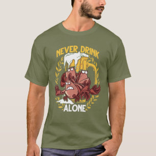 Dungeness Crab Seafood Drinking Beer Drinker Crab T-Shirt