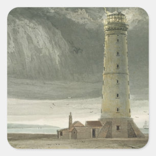 Dungeness Lighthouse, from 'A Voyage Around Great Square Sticker