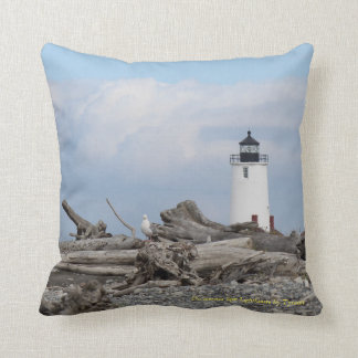 Dungeness Spit Lighthouse Throw Pillow by Tyrean
