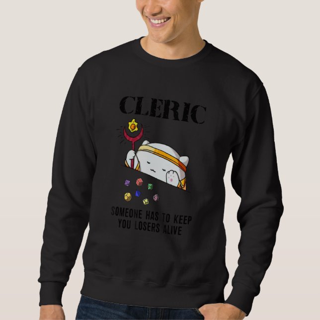 Dungeon Crawler, Dragon Master, Dm Gaming Cat Cler Sweatshirt (Front)