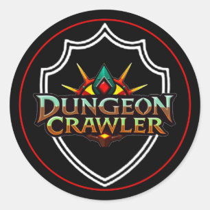Dungeon Crawler Shield Colour Classic Round Sticker
