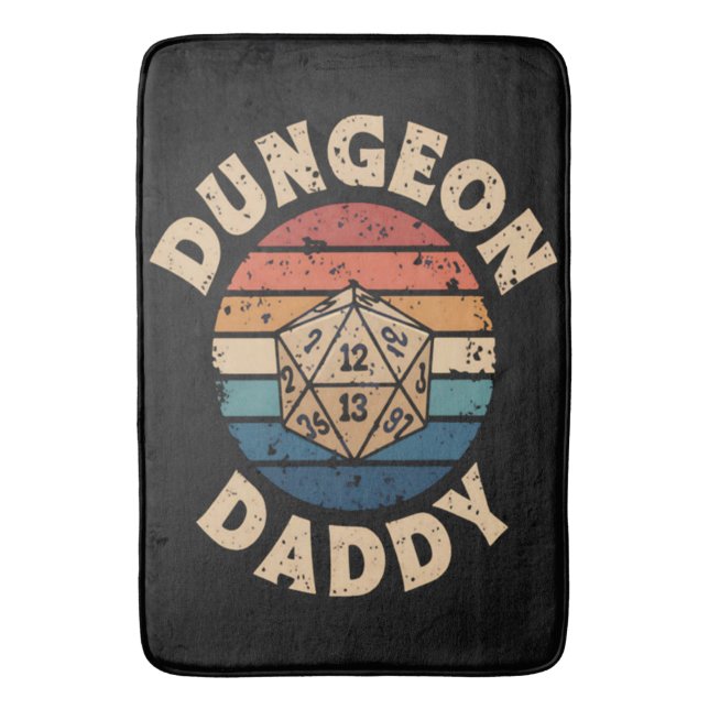 Dungeon Daddy Fathers Day Bath Mat (Front Vertical)