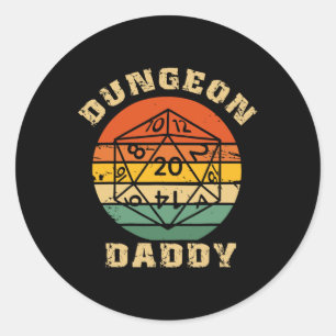Dungeon Daddy Shirt For Father  Classic Round Sticker