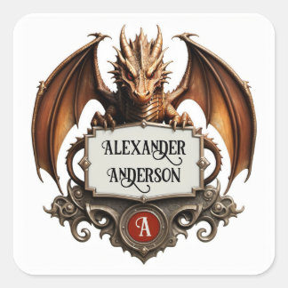  Dungeon Dragon Personalize  Square Sticker