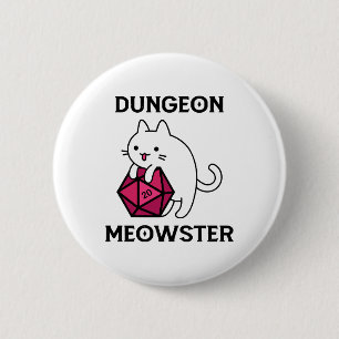 Dungeon Meowster Cat Funny 2 Inch Round Button