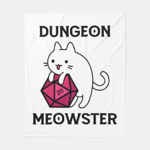 Dungeon Meowster Cat Funny Fleece Blanket