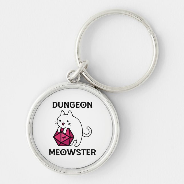 Dungeon Meowster Cat Funny Keychain (Front)