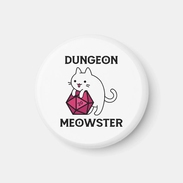 Dungeon Meowster Cat Funny Magnet (Front)