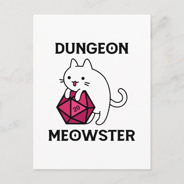 Dungeon Meowster Cat Funny Postcard (Front)