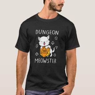 Dungeon Meowster Cat Role Playing Game Dice T-Shirt