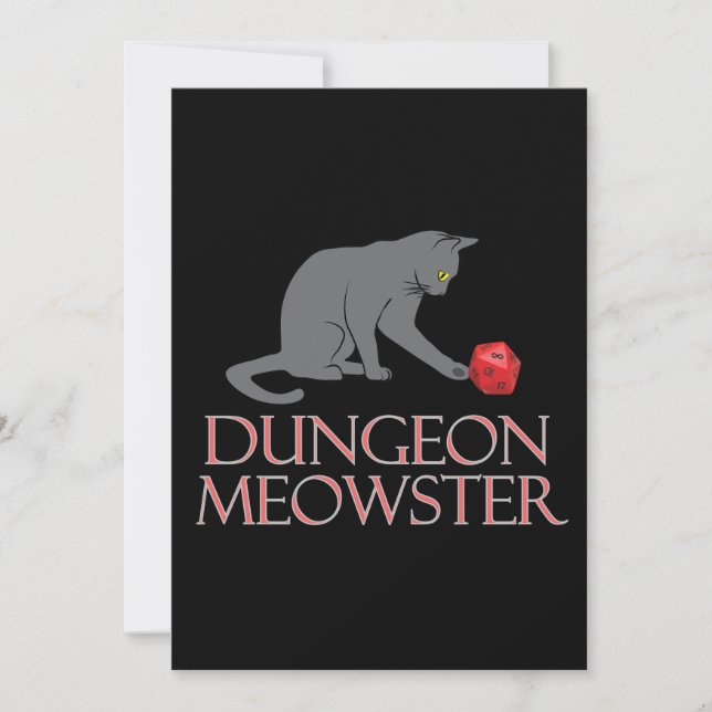 Dungeon Meowster Funny RPG Cat with Dice (Front)