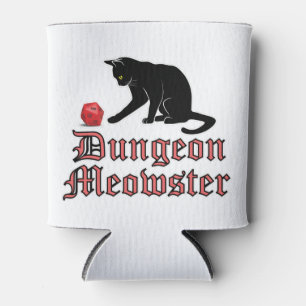 Dungeon Meowster Funny RPG Cat with Dice Can Cooler