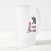 Dungeon Meowster Funny RPG Cat with Dice Frosted Glass Beer Mug (Front Right)