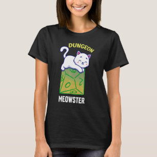 Dungeon Meowster Rpg Green Dice Slot Point T-Shirt