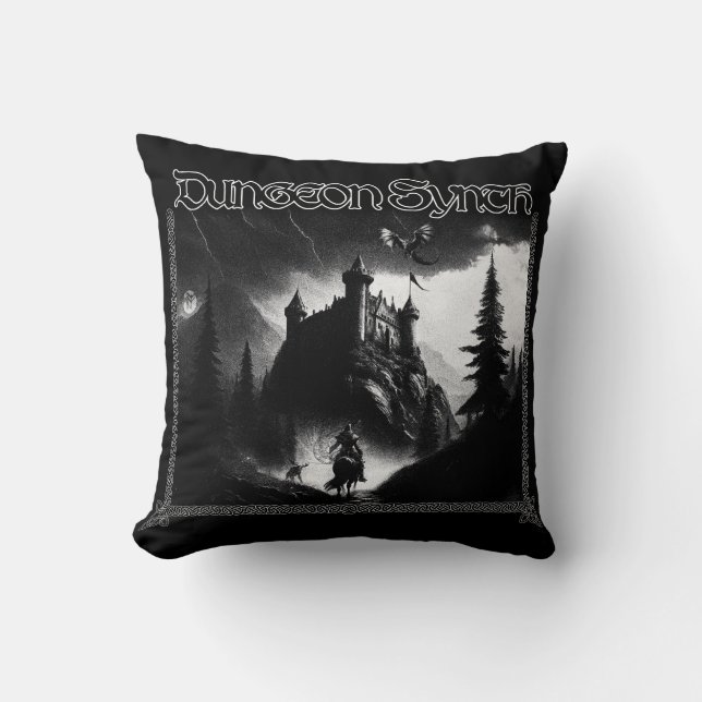 Dungeon Synth Throw Pillow (Front)