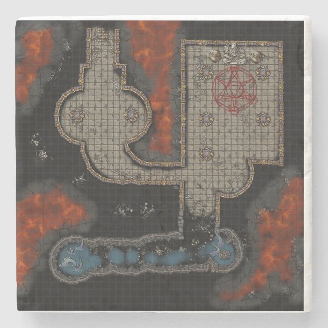 Dungeon Tile Coaster: Cultist Underground Stone Coaster (Front)