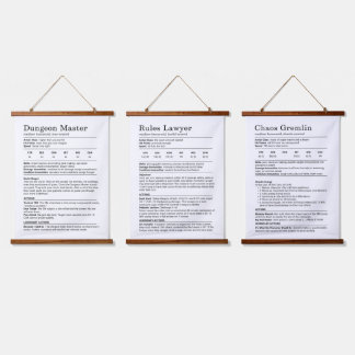 Dungeons and Dragons Archetype Trio Hanging Tapestry