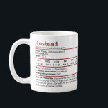 Dungeons & Dragons Husband Stat Block Mug<br><div class="desc">This funny d&d mug features a stat block for the "husband" creature like one might have in a tabletop rpg game,  making it a perfect spouse gift.</div>