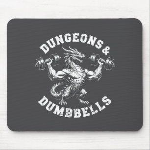 Dungeons Dumbbells Gym Workout Fantasy Artwork Mouse Pad
