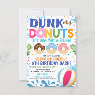 Dunk and Doughnuts Birthday Invitation