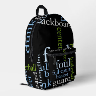 Dunk into Fashion: Basketball Accessory Printed  Backpack