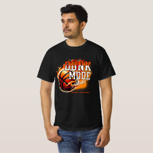 Dunk Mode Activated – Flaming Basketball Sports T-Shirt