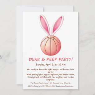 Dunk & Peep Party – Easter Basketball Invitation