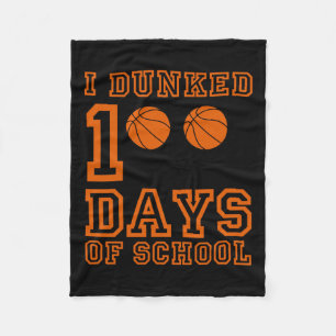 Dunked 100 Days Of School 100th Day Of School Stud Fleece Blanket