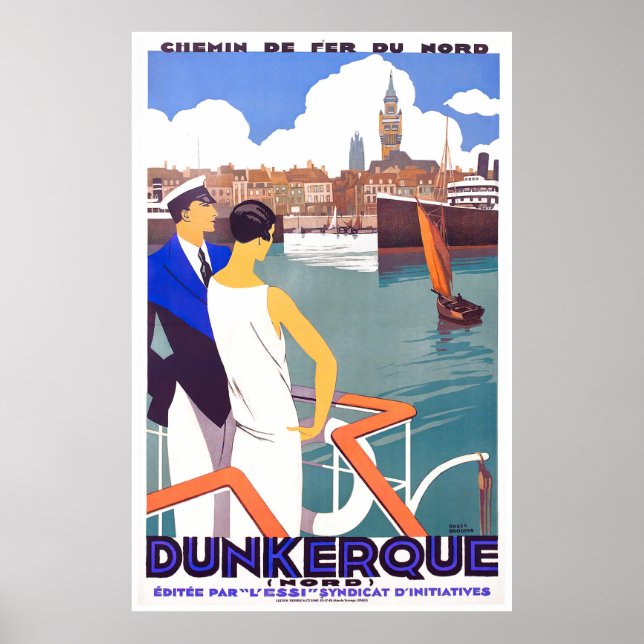 Dunkerque France vintage travel Poster (Front)