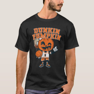 Dunkin Pumpkin Halloween Costume Funny Pumpkin Bas T-Shirt