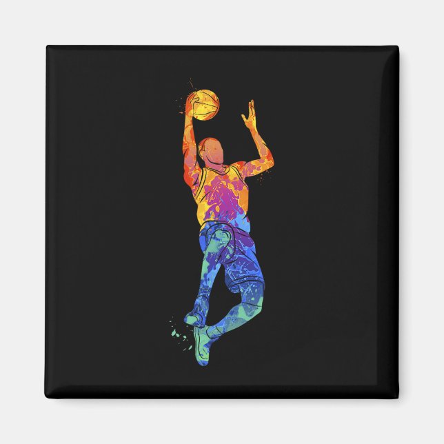 Dunking Basketball Player Basketball Graphic  Magnet (Front)
