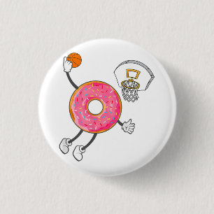 Dunking Doughnut Hole Food Champ 1 Inch Round Button
