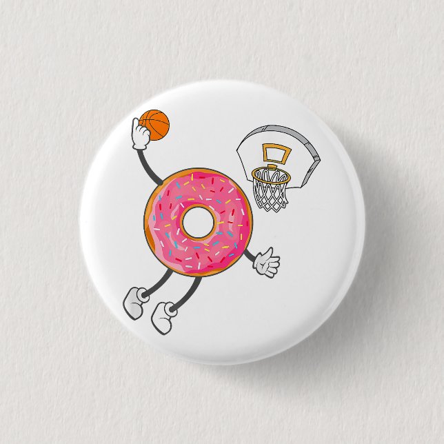 Dunking Doughnut Hole Food Champ 1 Inch Round Button (Front)