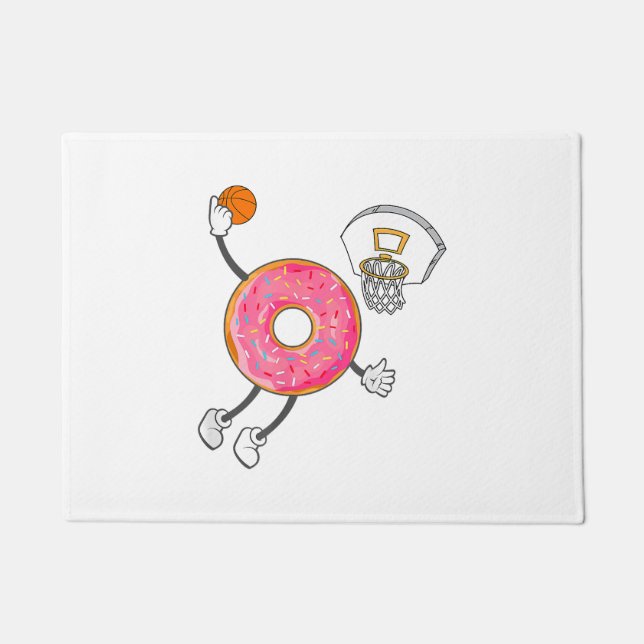 Dunking Doughnut Hole Food Champ Doormat (Front)