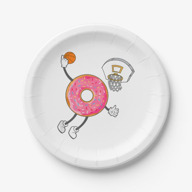 Dunking Doughnut Hole Food Champ Paper Plate (Front)