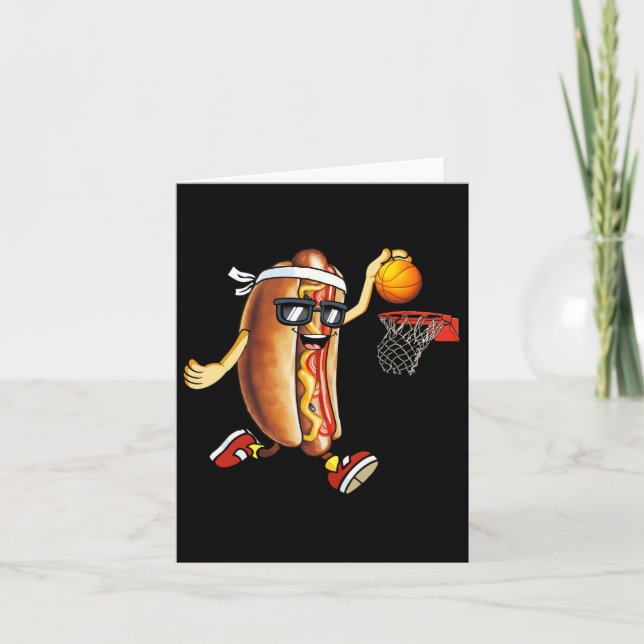 Dunking Hotdog In Bread Roll Playing Bysketbyll Sp Card (Front)