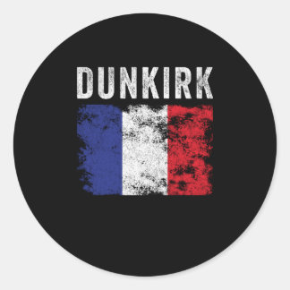 Dunkirk France Flag French Souvenir Classic Round Sticker