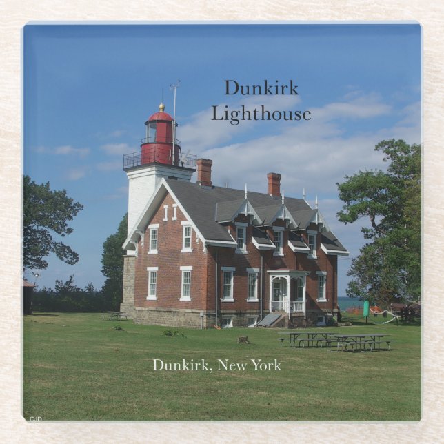 Dunkirk Lighthouse glass coaster (Front)