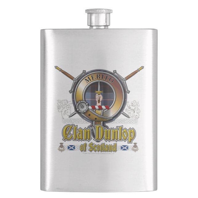 Dunlop Clan Badge Hip Flask (Front)