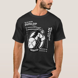 Dunlop Clan Gaelic Motto Swordsman T-Shirt