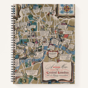 Dunlop map- Literary Landmarks of Central London Notebook