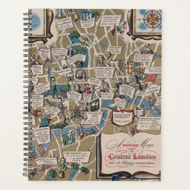 Dunlop map- Literary Landmarks of Central London Planner (Front)