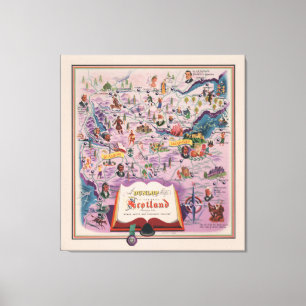 Dunlop Map of Central Scotland Canvas Print