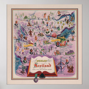 Dunlop Map of Central Scotland Poster