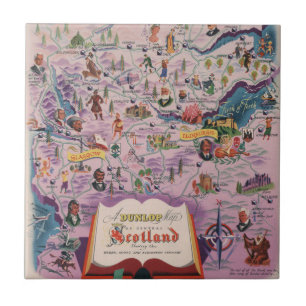 Dunlop Map of Central Scotland Tile
