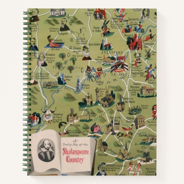 Dunlop Map of Shakespeare Country, England Notebook (Front)