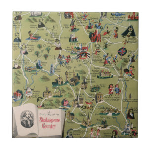 Dunlop Map of Shakespeare Country, England Tile
