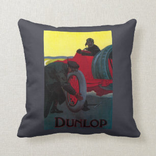 Dunlop Vintage PosterEurope Throw Pillow